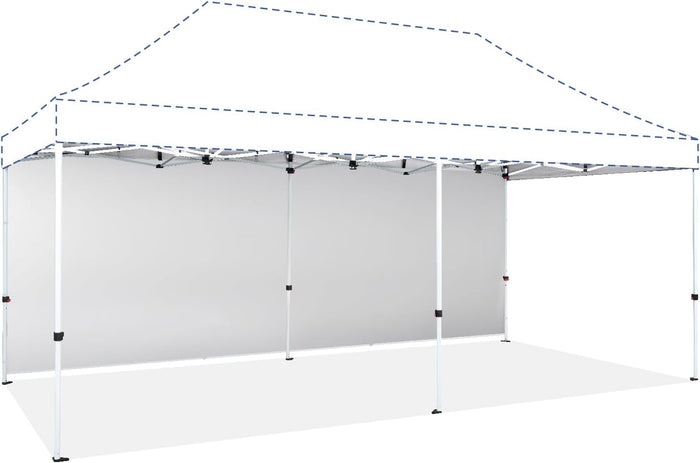 CROWN SHADES Sidewall Only for 10x20 Pop up Canopy Tent (1pc, White)