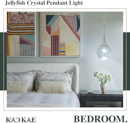 LED Pendant Light Kitchen Island Jellyfish Crystal Pendant Lights Dimmable Ch...