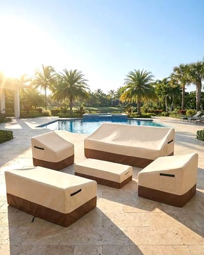 3-Piece Patio Bistro Furniture Cover Set, Heavy-Duty 600D Waterproof Outdoor ...