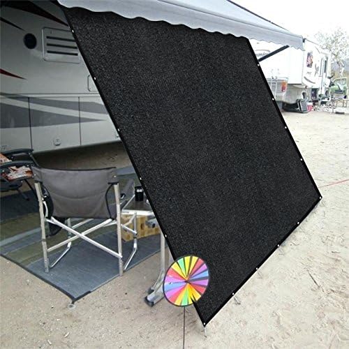Shatex 8x10ft RV Awning Shade with 90% Privacy Screen Free Kit, Black