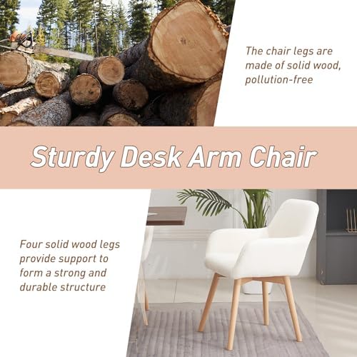 Desk Chair No Wheels Vanity Chair Makeup Chair Comfy Accent Chair for Living ...