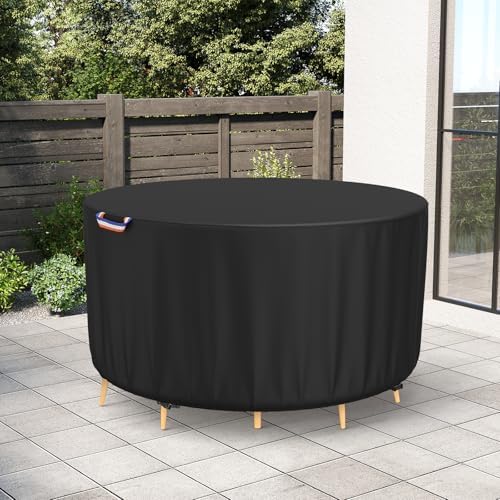 Round Patio Table Cover, 72"Dia Waterproof Outdoor Furniture Covers
