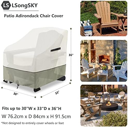 Patio Adirondack Chair Cover 2 Pack,Waterproof Heavy Duty Outdoor Chair Cover...