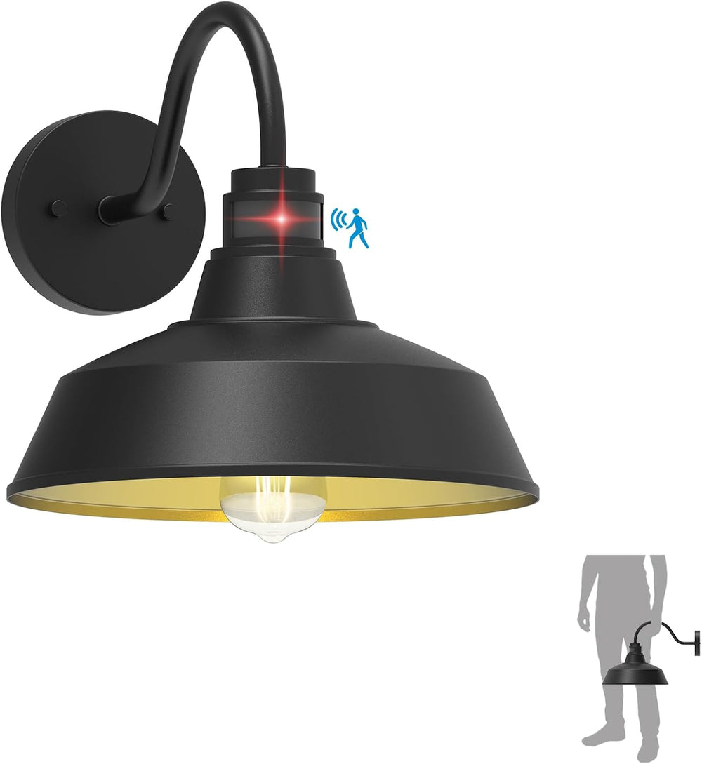 12.4'' Motion Sensor Outdoor Barn Lights, Dusk to Dawn Outdoor Lighti...