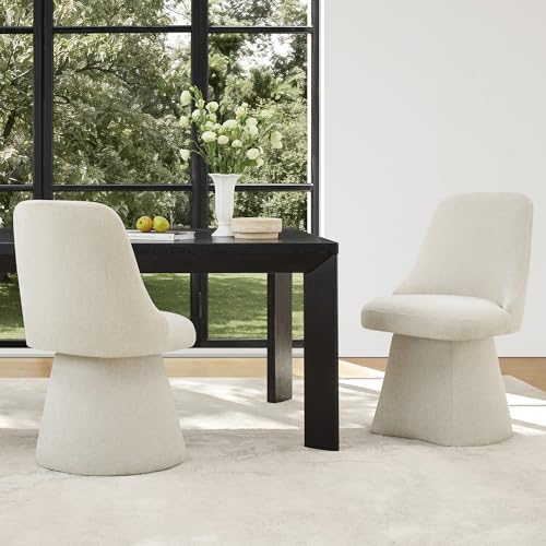 KISLOT Swivel Dining Chairs Set of 4, Upholstered Mid Century Modern Deskchai...