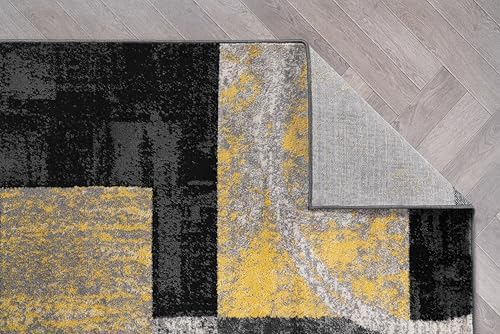 Rugshop Circle Design Contemporary Non-Shedding Area Rug Yellow 8'8"...