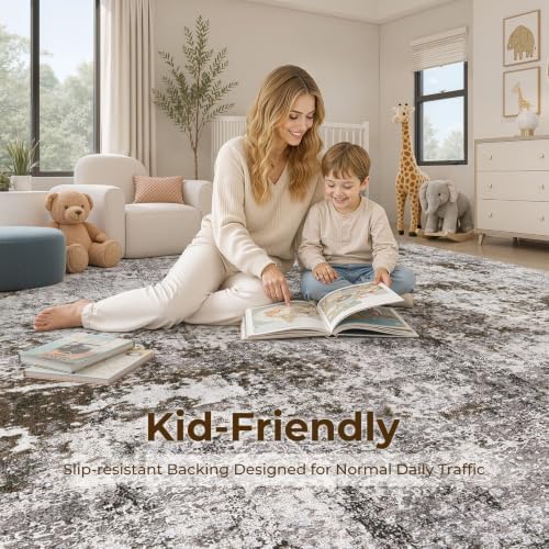 DMOYEST 8x10 Area Rug for Living Room Washable Abstract Indoor Carpet
