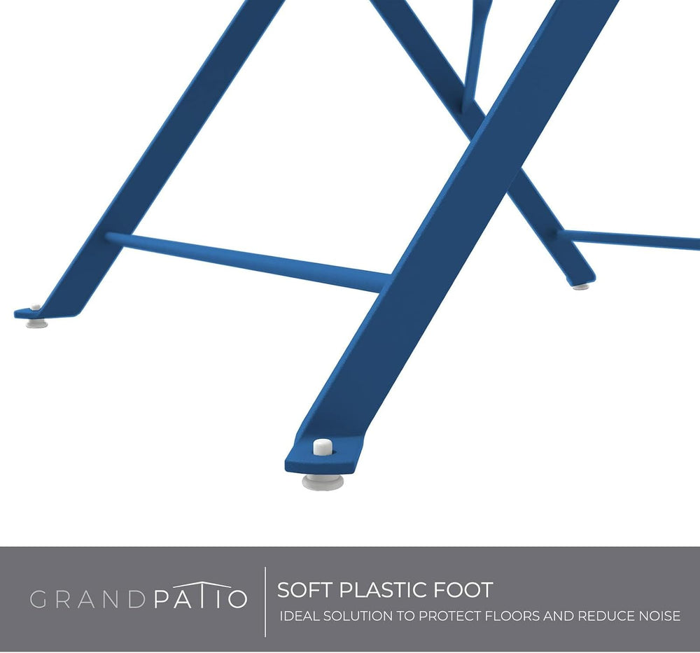 Grand Patio 3 Piece Folding Patio Bistro Set for Outdoor, Peacock Blue