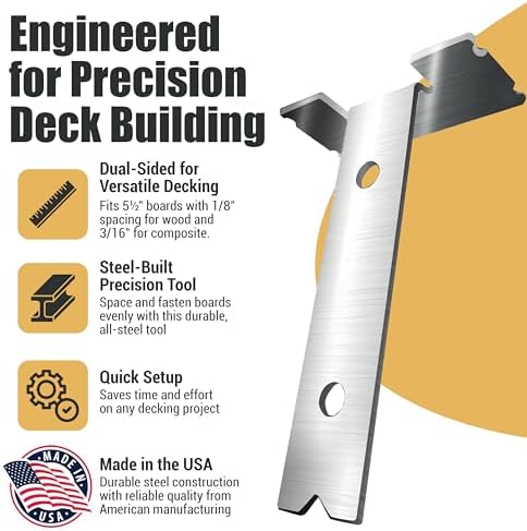 Steel Deck Spacing and Fastening Tool 3 Pack for Use with 5-1/2 Inch Deck Boa...