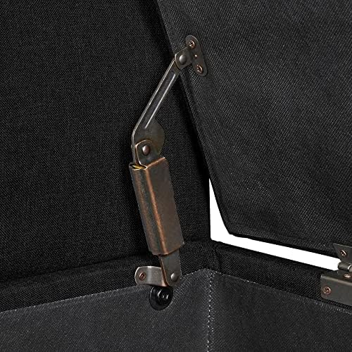 Yaheetech 52in Rolled Arm Storage Ottoman Bench Seat for Entryway, Black