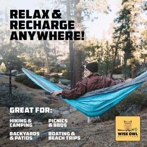 Wise Owl Outfitters Camping Hammock – up to 500lbs Portable Hammock with Tree...