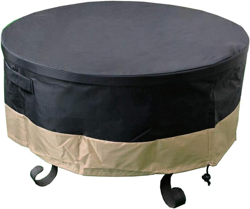 60” Heavy Duty Round Fire Pit/Table Cover,All weather Resistant, 60"DX24...