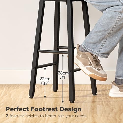 HOOBRO Bar Stools, Barstools Set of 2,Counter Height Barstools, 24.8" Ba...