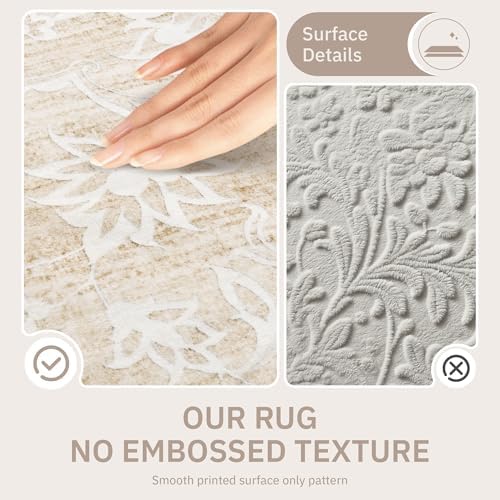 Soalmost 8x10 Area Rugs for Living Room, Washable Neutral Soft Rug Beige