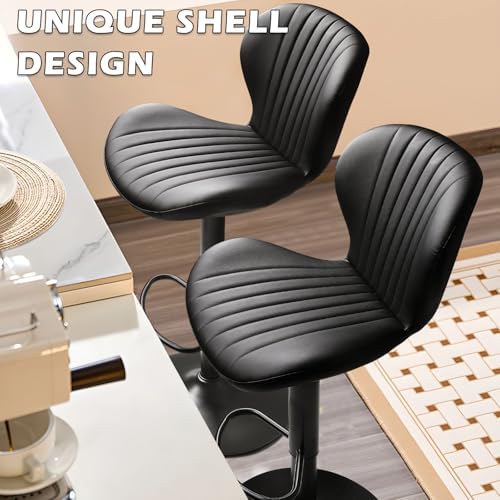 Waleaf Swivel Bar Stools Set of 4, Adjustable Counter Height with Backrest