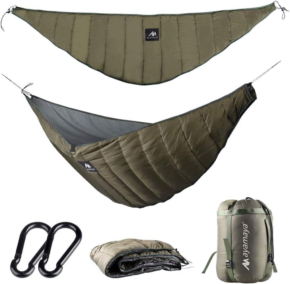 AYAMAYA Single & Double Hammock Underquilt, 4 Season Camping Hammock Quilt