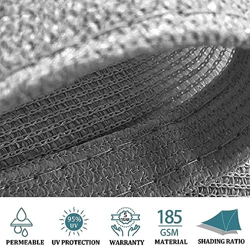 Shade&Beyond 16'X16'X16' Sun Shade Sail Light Grey Triangle