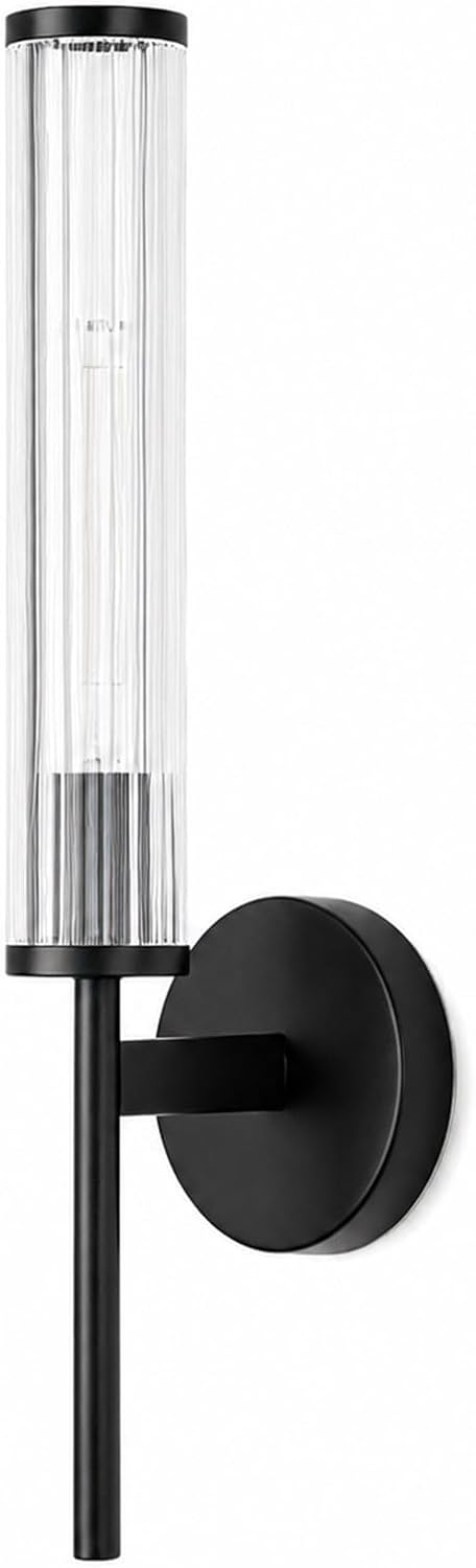 LIGHTLAND Black Wall Sconce, 20.7 Inch Modern Metal and Acrylic Wall Light Fi...