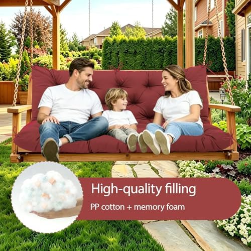 Durable Extra 5" Thick Waterproof Porch Swing Cushions Outdoor 60 inch F...