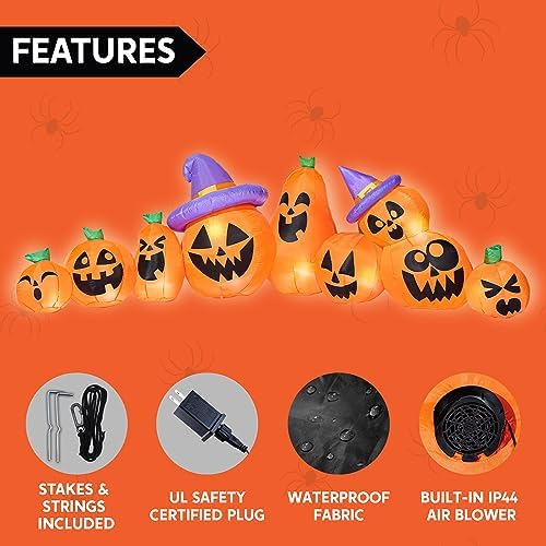 Joiedomi 12.5 FT Halloween Inflatable Pumpkin Outdoor Decorations, Blow Up Ya...