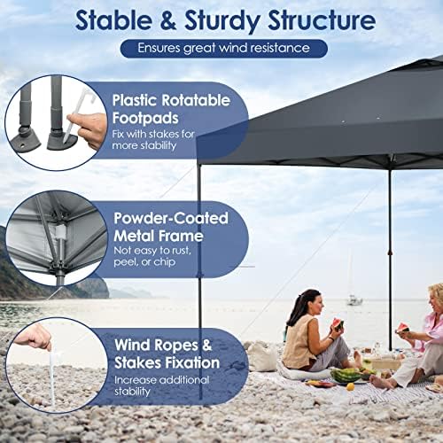 Tangkula 10x10 Ft Pop Up Canopy, Easy Set-up Instant Tent with Center Lock, C...