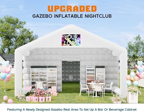 Albott 39x20x14 FT Large Inflatable Nightclub Tent for Adults with Pavilion R...