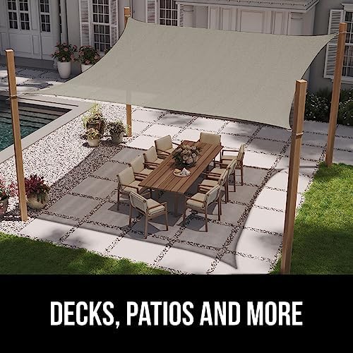 GORILLA GRIP Heavy Duty Sun Shade Sail for Outdoor Patio, 12x12 FT Gray