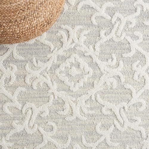 SAFAVIEH Blossom Collection Area Rug - 10' x 14', Grey & Ivory, C...