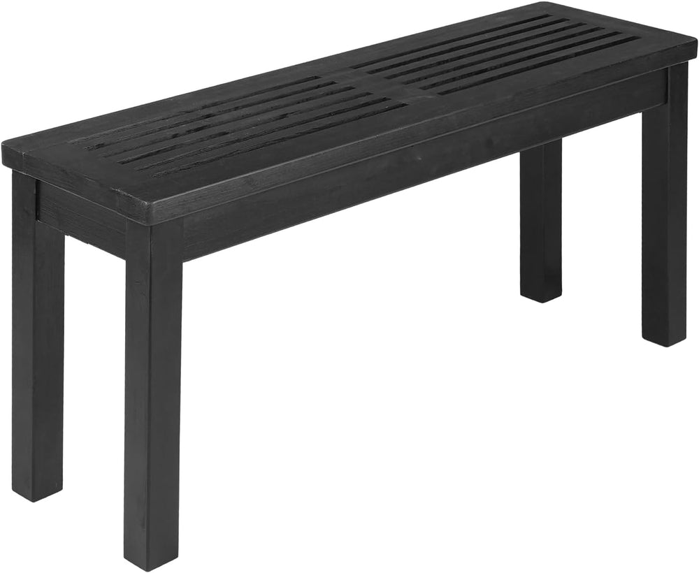 VINGLI Outdoor Wooden Bench, 40” Porch Bench Outdoor Backless Garden Bench, S...