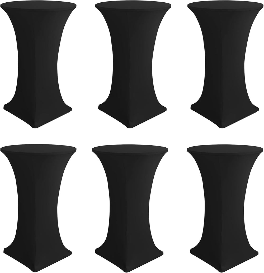 Cocktail Table Covers-Black Spandex Round High Top Table Cloths Party