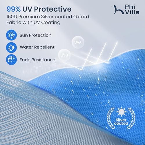 PHI VILLA 12x12 Pop Up Canopy Tent with Sidewall, Slant Leg Sun Shade