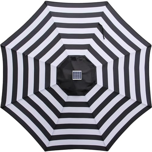 Blissun 9 ft Solar Umbrella 32 LED Lighted Patio Umbrella Table Market Umbrel...
