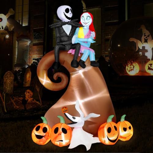 6FT Halloween Outdoor inflatables Decorations - Blow Up Hill Skeleton Couple ...