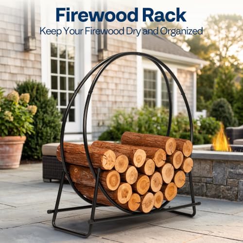 VIVOHOME 40 Inches Firewood Log Rack Hoop(Only Rack)