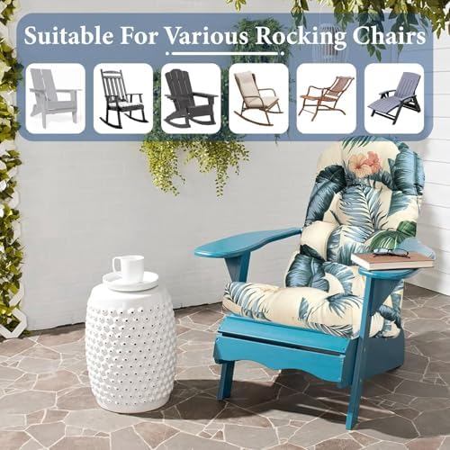 Outdoor Rocking Chair Cushions Printing Waterproof Adirondack Chair Cushion