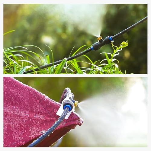 homenote Misting Cooling System 75FT(23M) Pre-Assembled Kit with 28 Brass Noz...