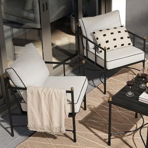 mopio Odelia Patio Chairs Set of 2, Outdoor Chair with Removable Cushions and...