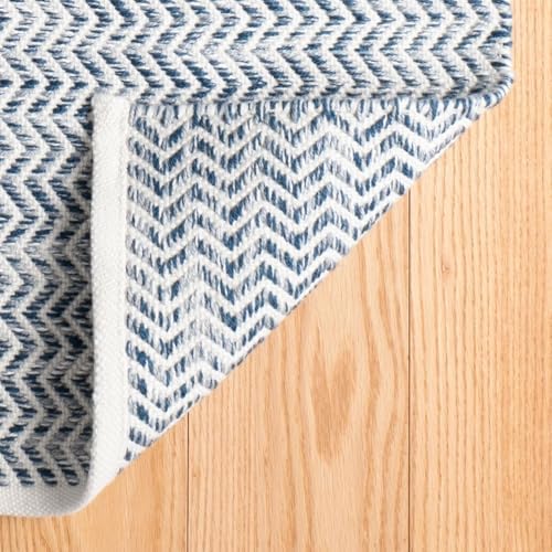 Dash & Albert Coastal Blue Geometric Handwoven Indoor/Outdoor Rug, 3'...