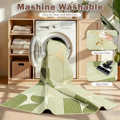 8x10 Area Rugs Washable Living Room Rug - Non-Slip Carpets Modern Rug