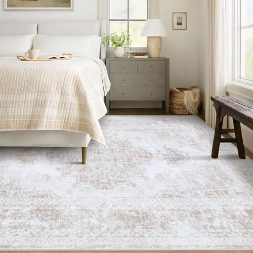 XLUEZ Area Rug 6x9 Living Room Rug, Machine Washable Vintage Distressed Medal...