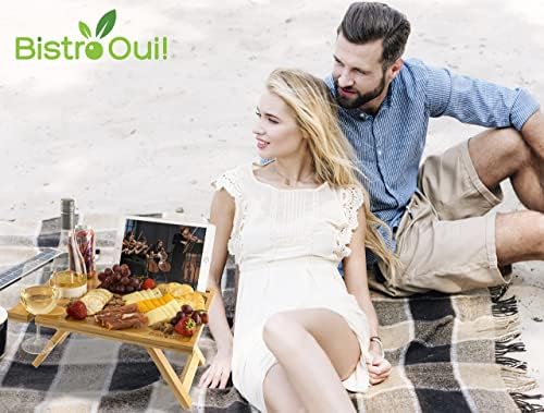 Portable Wine Table, a Folding Mini Picnic Snack Tray for the Beach, Camping,...