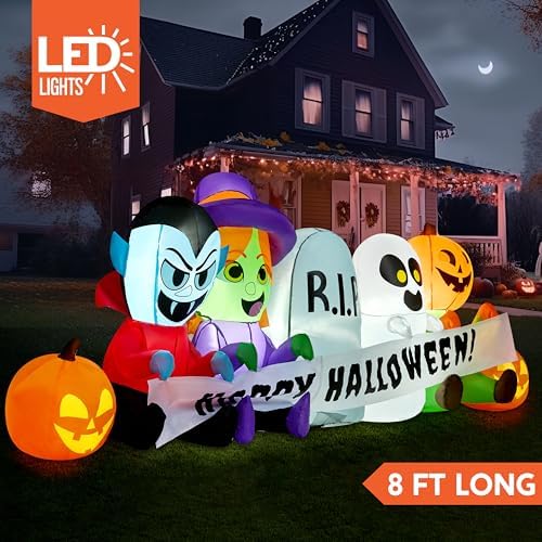Joiedomi 8 FT Long Inflatable Halloween Decor Outdoor, Halloween Blow Up Deco...