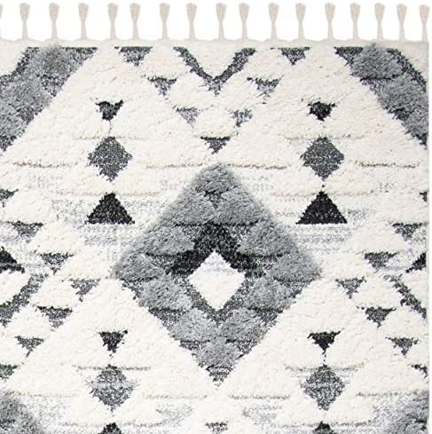 SAFAVIEH Area Rug 9x12 - Moroccan Tassel Shag Collection - Large - Ivory &...