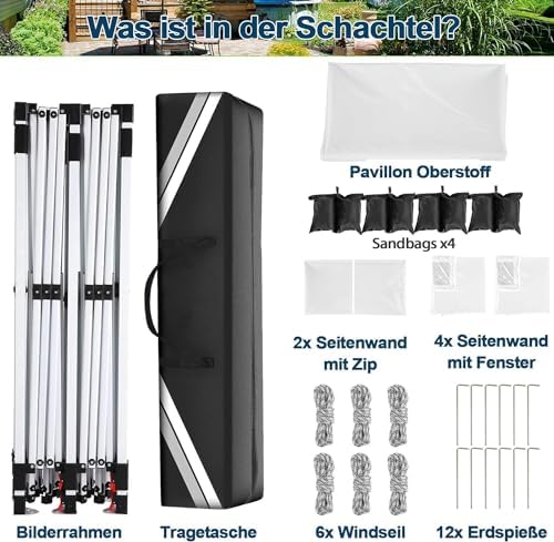 COBIZI 10x20 Pop Up Canopy with 6 Sidewalls - Waterproof Commercial Tent, UV ...
