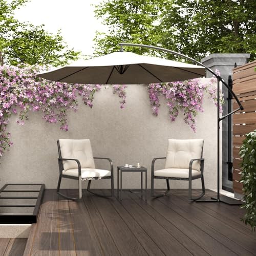 Bistro 3 Piece Patio Furniture Set, Patio Table and Rattan Outdoor Rocking Ch...