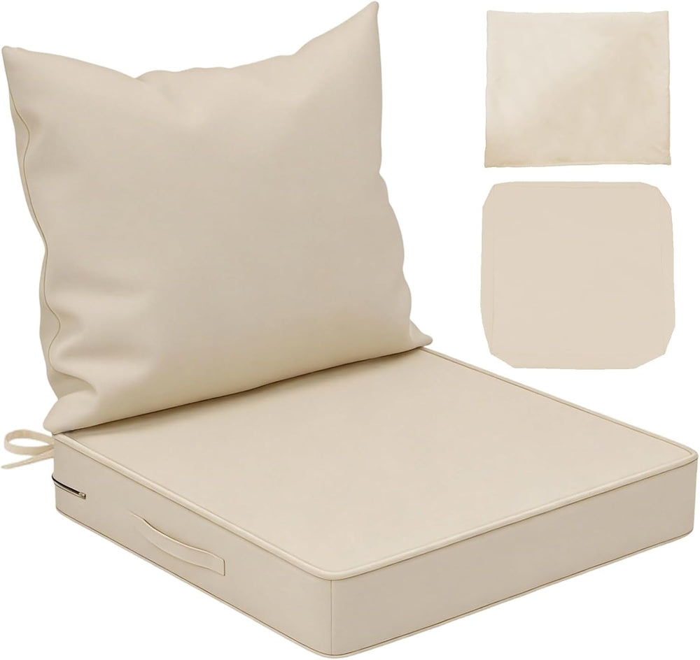 Outdoor Cushions 24x24 Inch, Waterproof Fade Resistant, 2 Covers, White