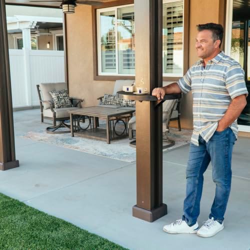 ALUMATABLE™ Aluminum Patio Cover Post Table (Adobe)