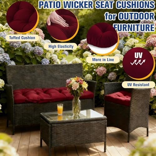 Outdoor Chair Cushions, Patio Wicker Furniture Seat Pads, Waterproof