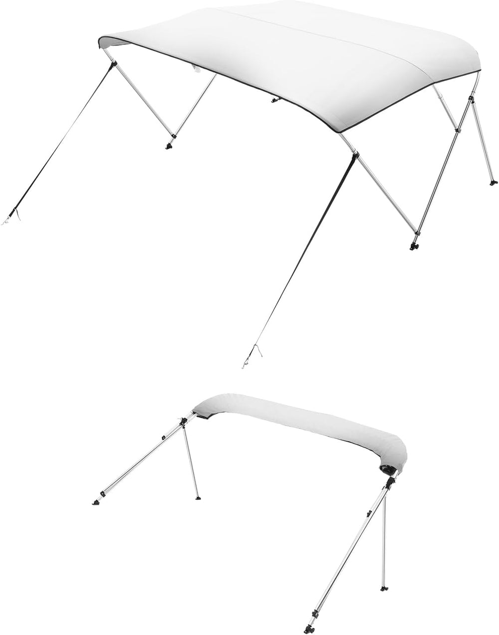 VEVOR 3 Bow Boat Bimini Tops, 600D Polyester Canopy with Aluminum Alloy Frame...