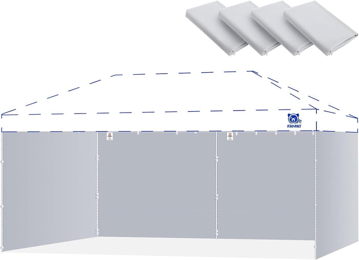 FANPAT 10x20ft Sidewalls for Canopy,Durable Gray (4Pcs Sidewalls Only)